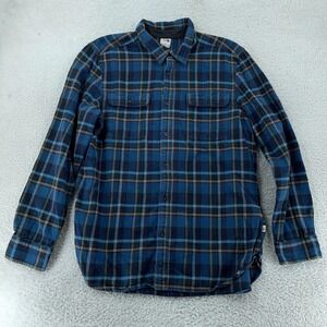 The North Face Flannel Shirt Mens XL Blue Plaid Button Down Pockets